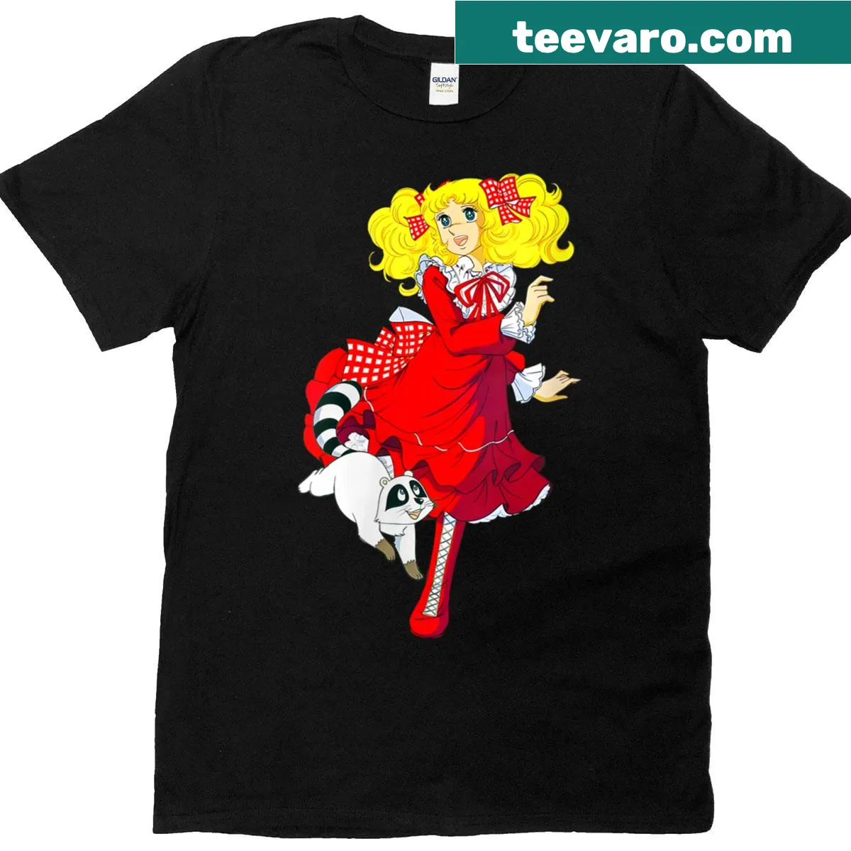 Cartoon Candy Candy graphic on a retro anime t-shirt — on a men's t-shirt