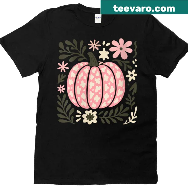Vintage floral ghost graphic on a Halloween T-shirt with boho vibes