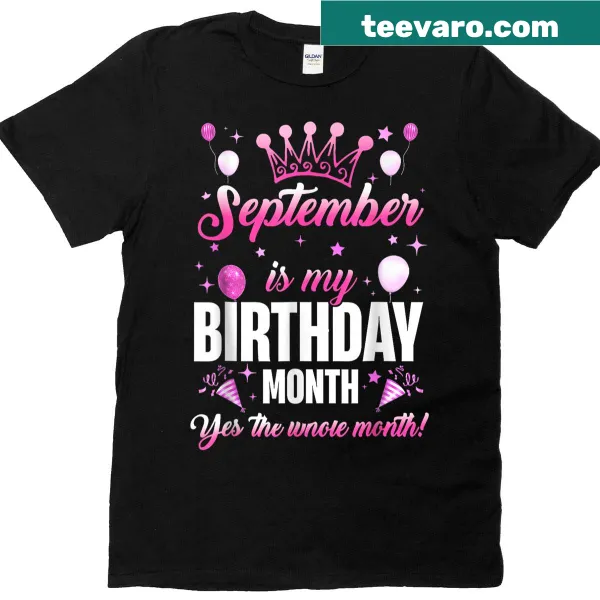Birthday-themed women's t-shirt featuring 'Birthday Queen' text