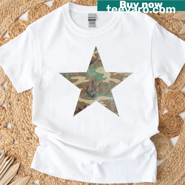 Vintage camo star graphic t-shirt