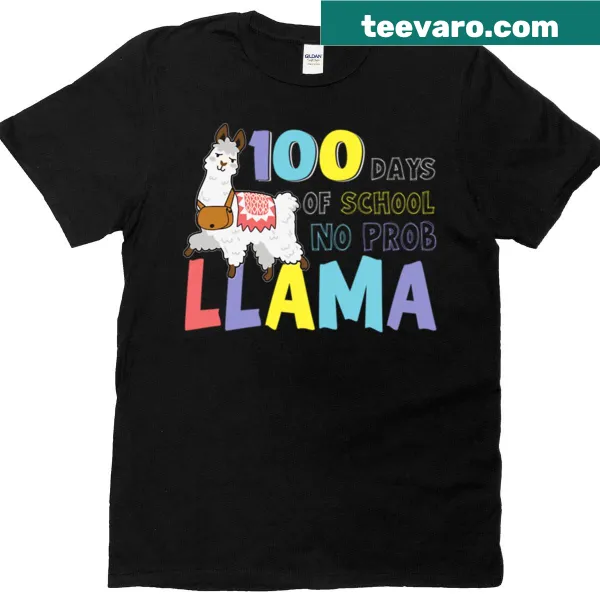 Cute llama cartoon for 100 days of school celebration