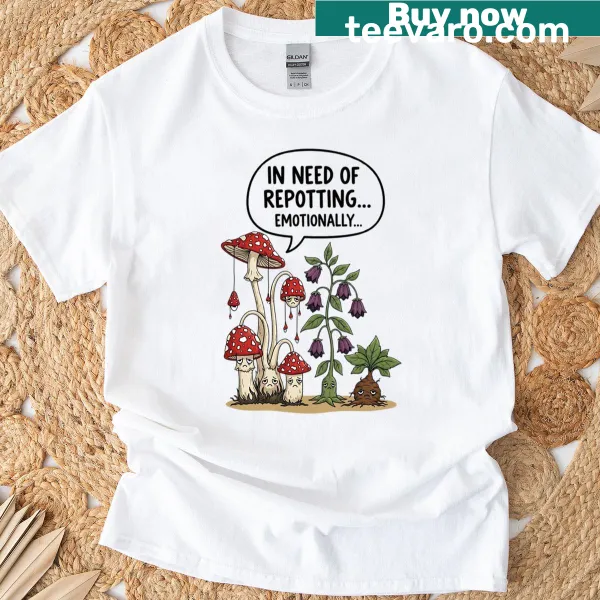 Illustration of magical plants on a t-shirt design