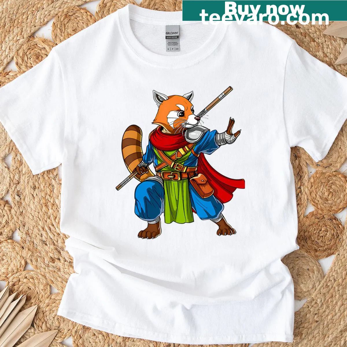 Cartoon bear in kung fu pose on a funny t-shirt — on a men's t-shirt