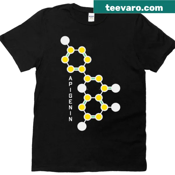 T-shirt featuring health-related typography about apigenin
