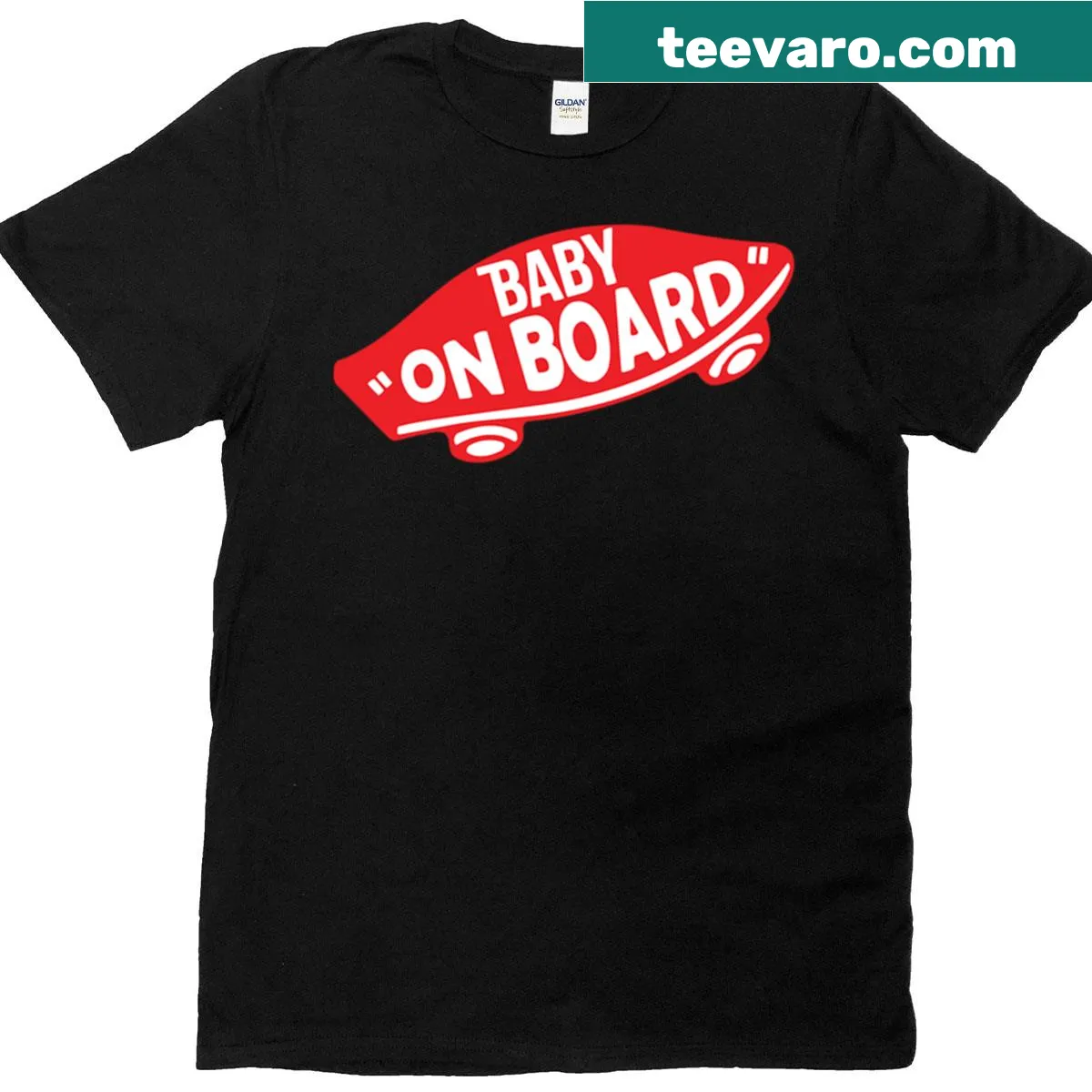 Funny T-shirt with the phrase 'Baby On Board' for expectant moms — on a men's t-shirt
