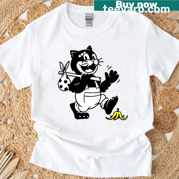 Vintage distressed t-shirt featuring a hobo cat graphic