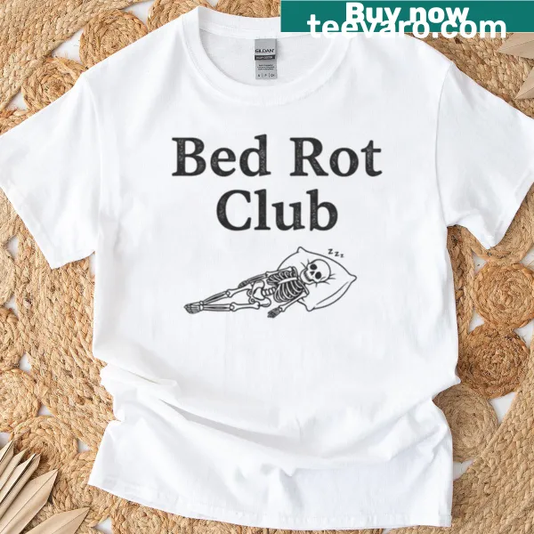 Vintage style introvert humor t-shirt with Bed Rot Club text