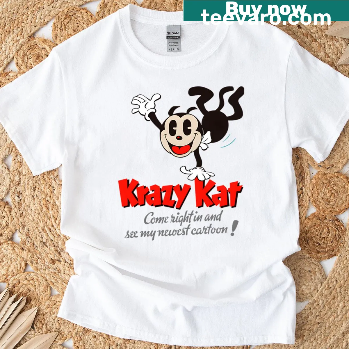 Funny vintage comic cat illustration on t-shirt — on a men's t-shirt