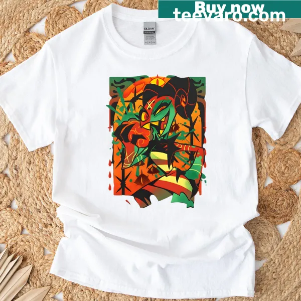 Funny vintage Halloween shirt with cartoon horror anime elements