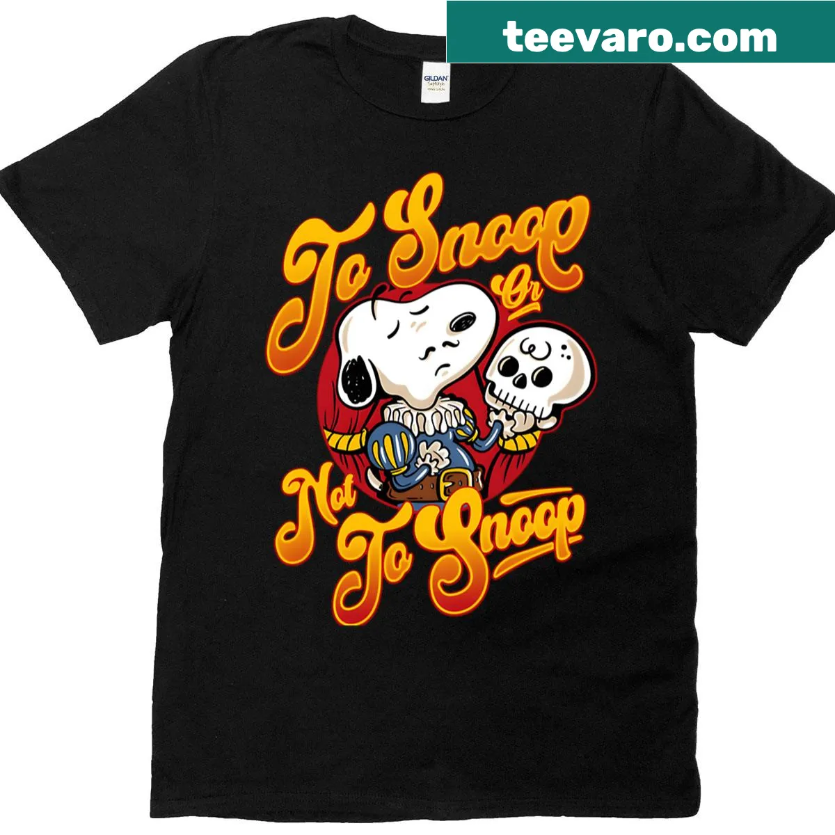 Vintage style cartoon dog t-shirt with meme-inspired text — on a men's t-shirt