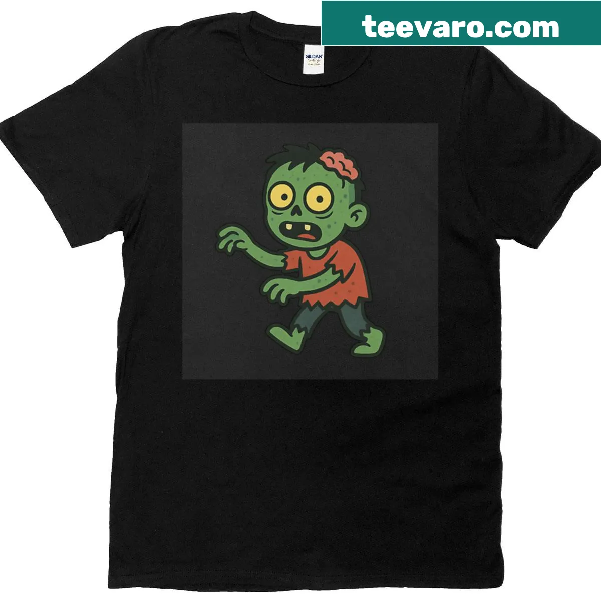 Cartoon zombie shirt featuring funny undead characters for kids. — on a men's t-shirt