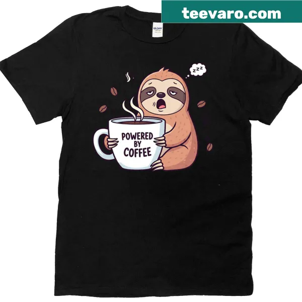 Funny sloth enjoying coffee graphic T-shirt