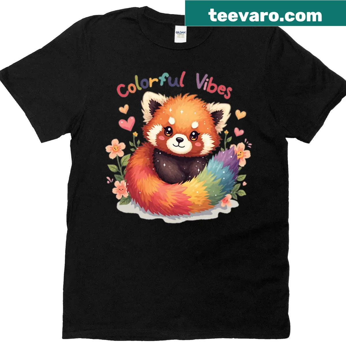 Oversized T-shirt with a cute red panda graphic — on a men's t-shirt