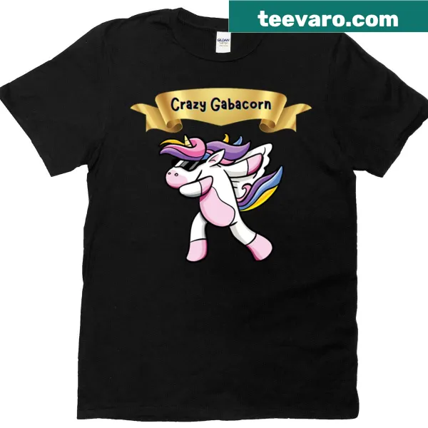 Fantasy-themed Crazy Gabacorn T-shirt with whimsical graphic