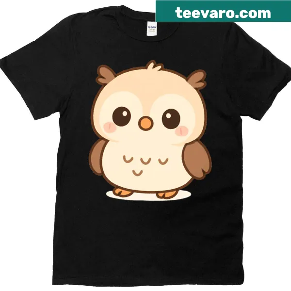 Oversized T-shirt with a cute kawaii baby owl design