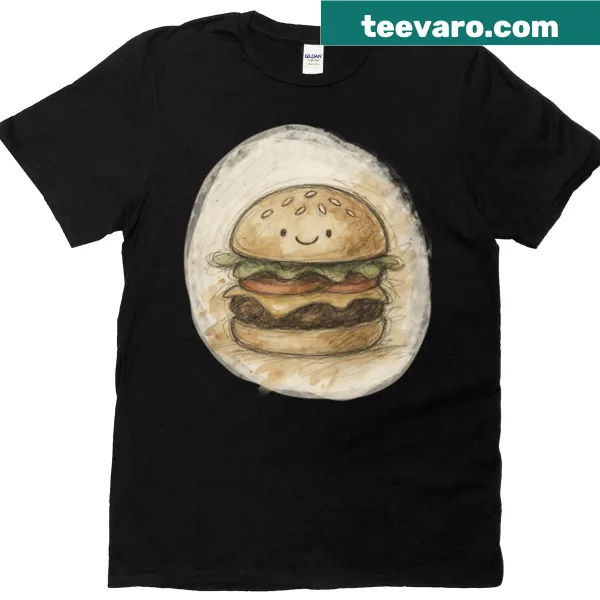 Retro burger graphic T-shirt