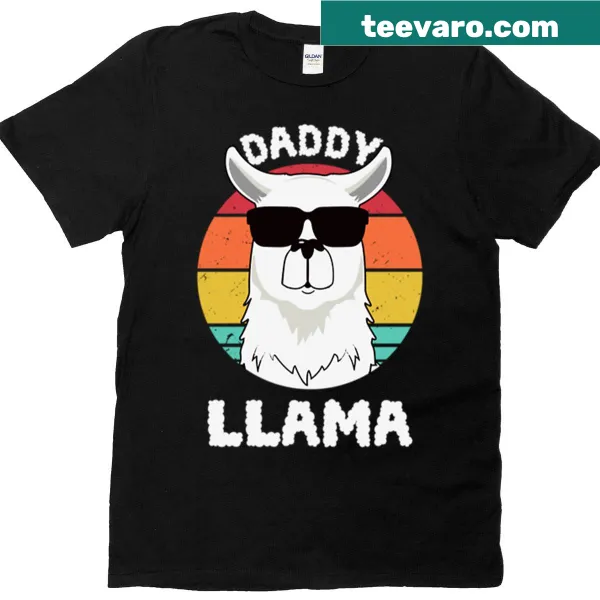 Funny 'Daddy Llama' illustration on a cute T-shirt