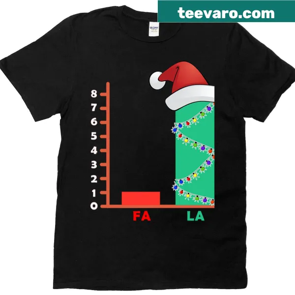 Funny winter holiday t-shirt with Santa hat and Fa La La text