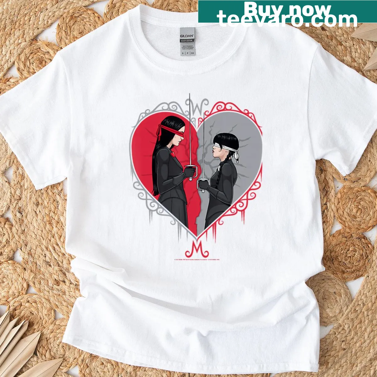 Vintage horror cartoon T-shirt for girls with a playful design for Halloween — on a men's t-shirt