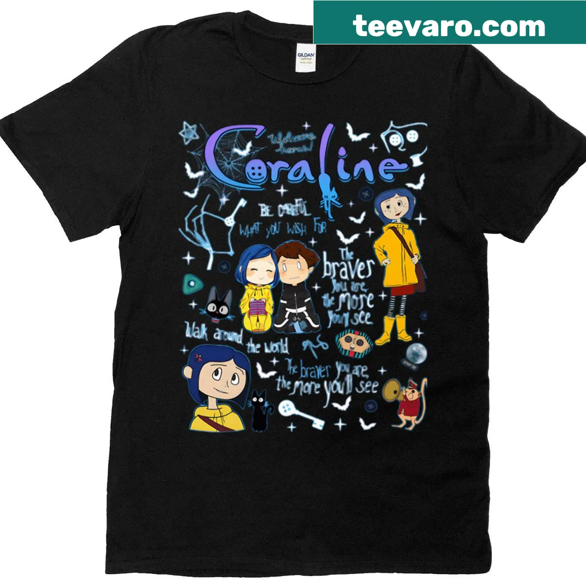 Vintage cartoon Halloween horror movie graphic on a T-shirt — on a men's t-shirt