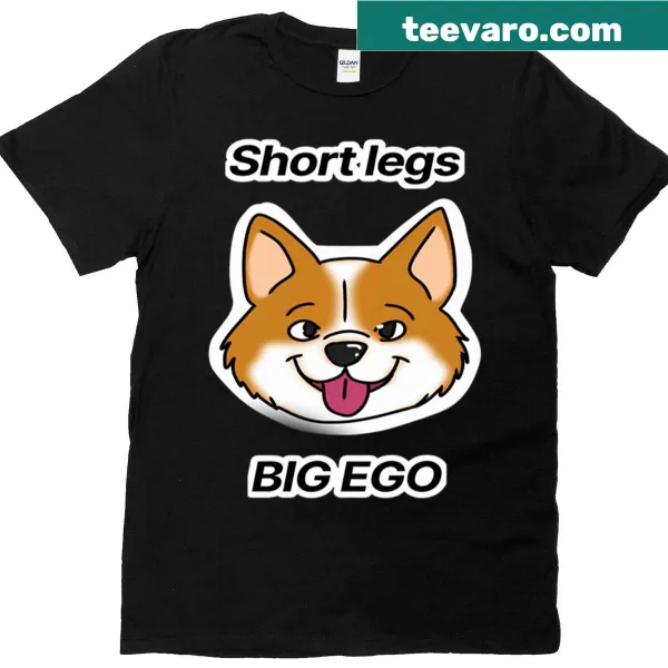 Funny T-shirt featuring a cartoon corgi