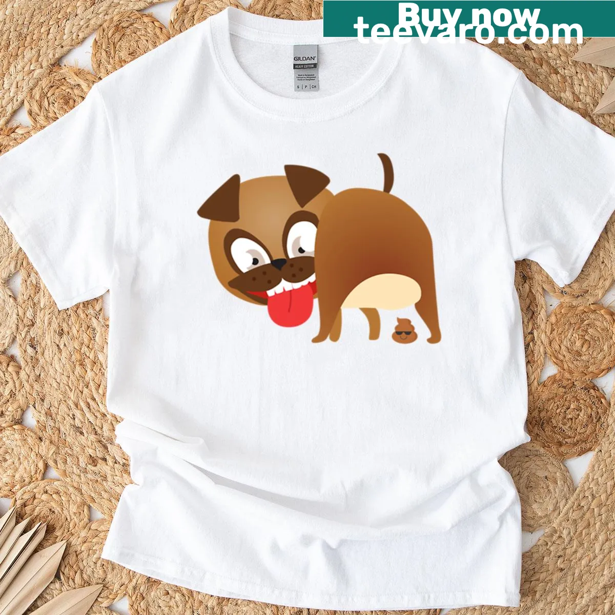 Funny dog illustration on a boxy T-shirt — on a men's t-shirt
