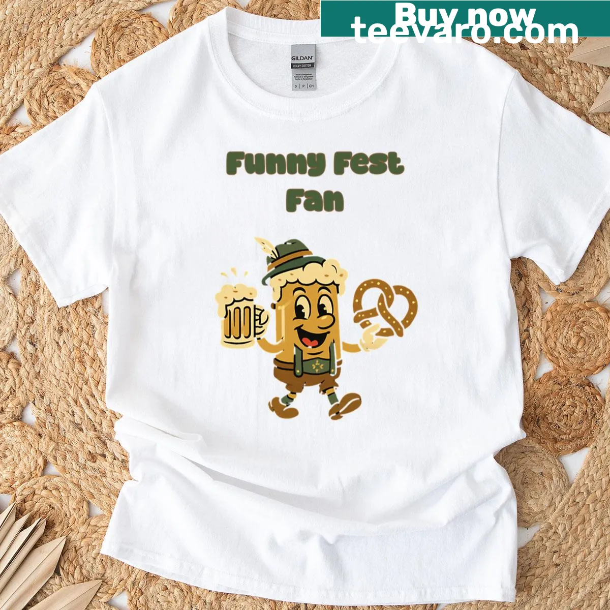 Cartoon design T-shirt for Oktoberfest fans and celebration lovers — on a men's t-shirt