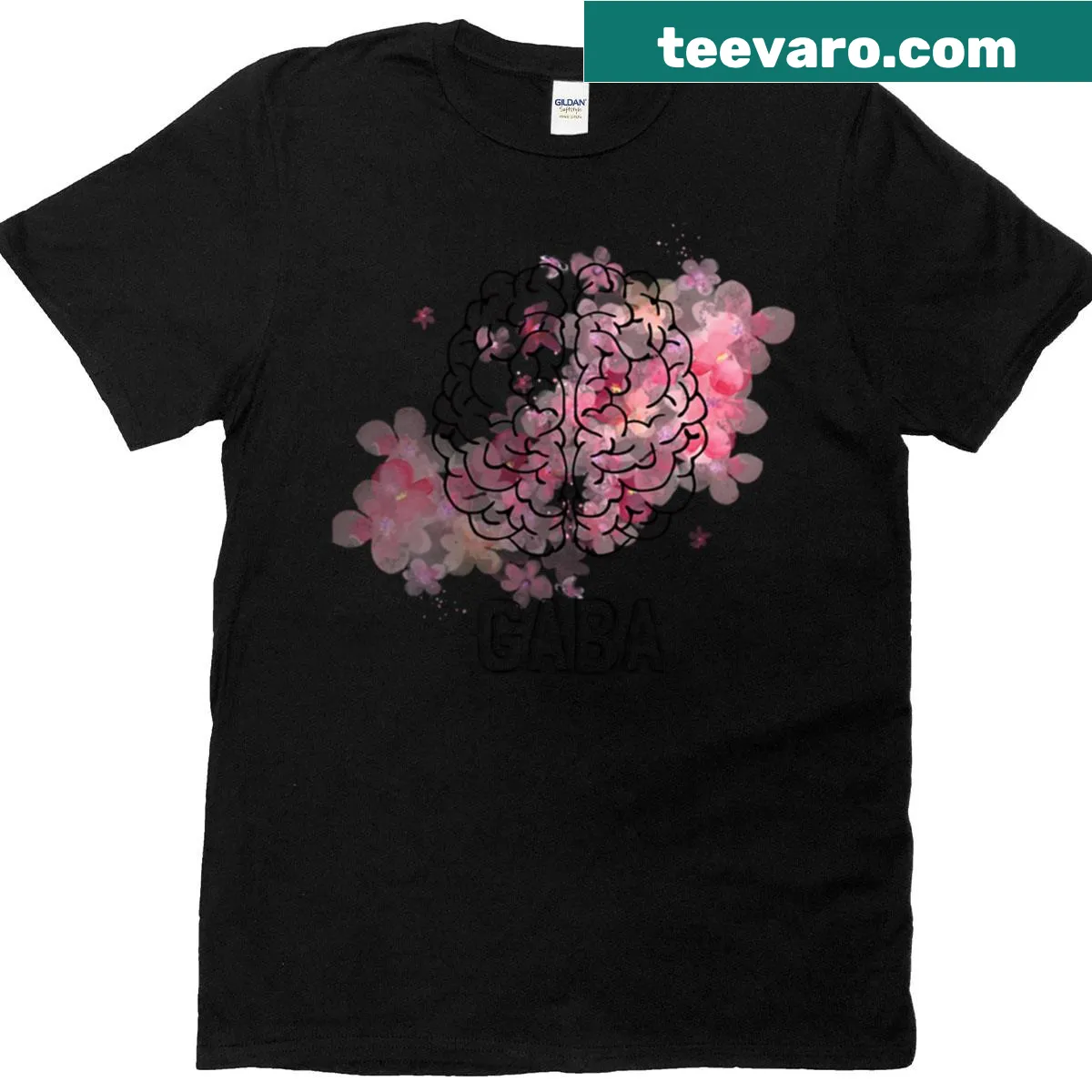 Science-themed graphic about Gaba and the brain on a T-shirt — on a men's t-shirt