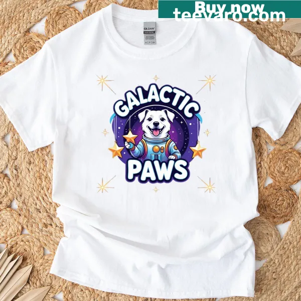 Cartoon astronaut dog graphic T-shirt for space-loving dog fans