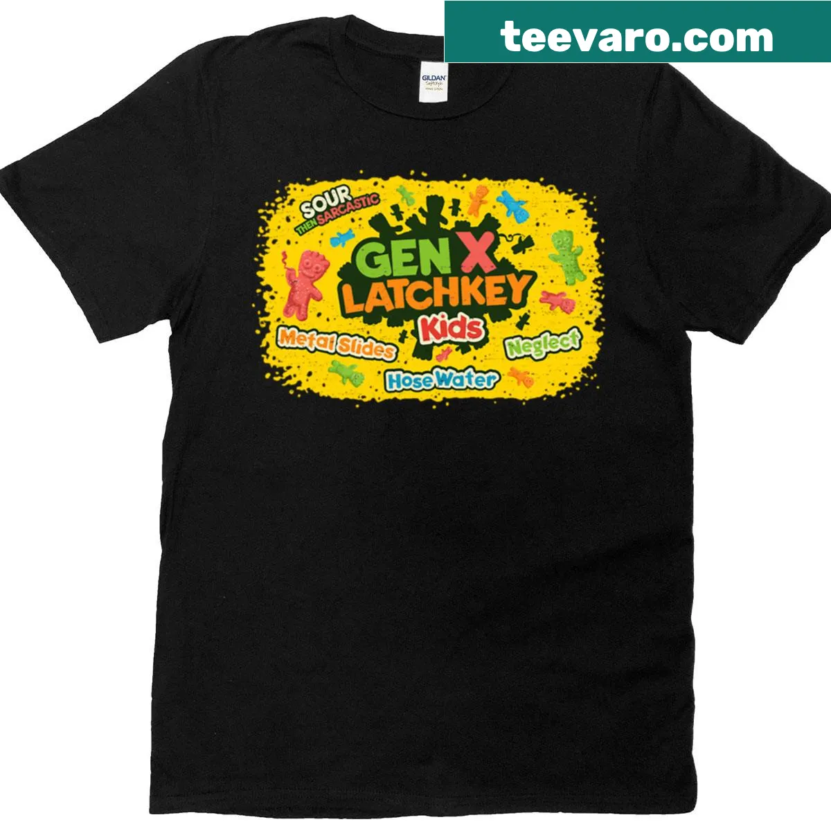 Nostalgic t-shirt celebrating Gen X latchkey kids — on a men's t-shirt