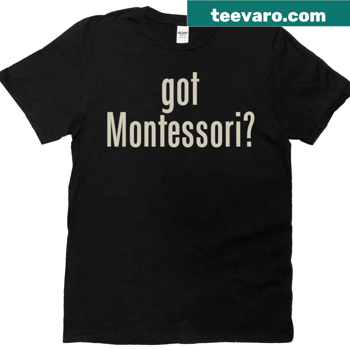 Minimalist T-shirt with a funny design for Montessori teachers — on a men's t-shirt