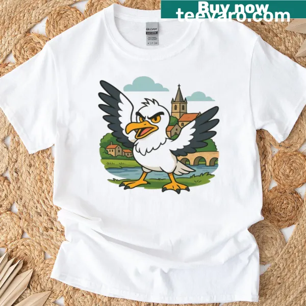 Cartoon T-shirt featuring Gull Boss character