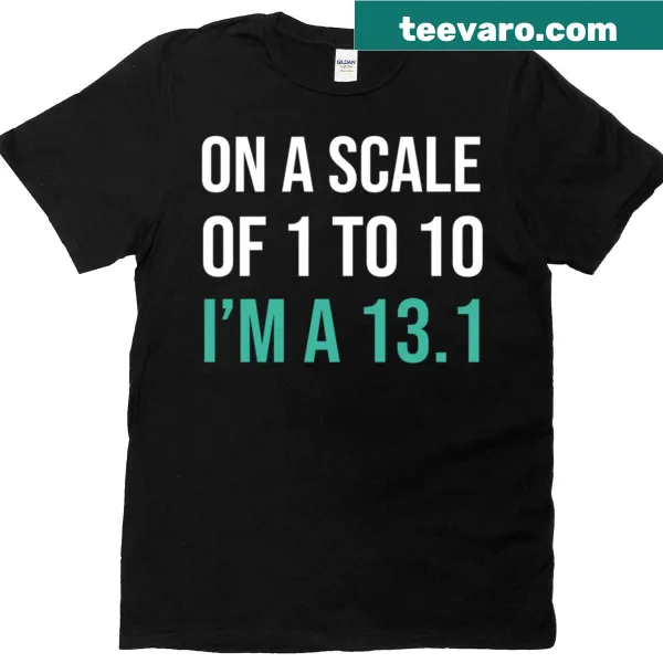 Humorous running t-shirt with a scale graphic