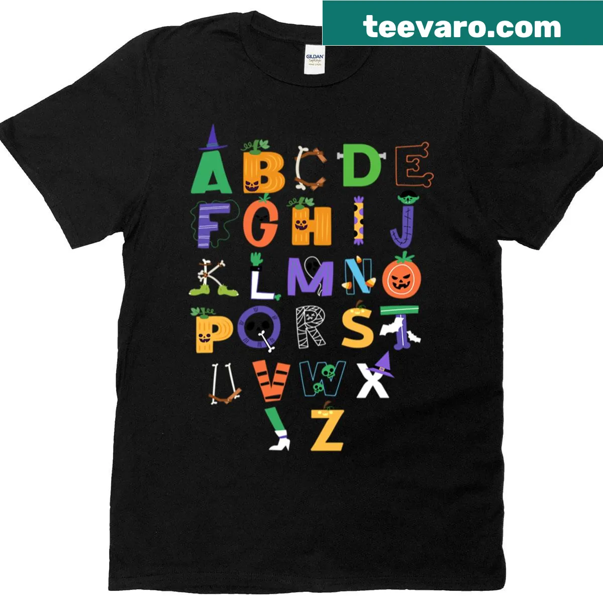 Halloween-themed teacher t-shirt for kindergarten — on a men's t-shirt