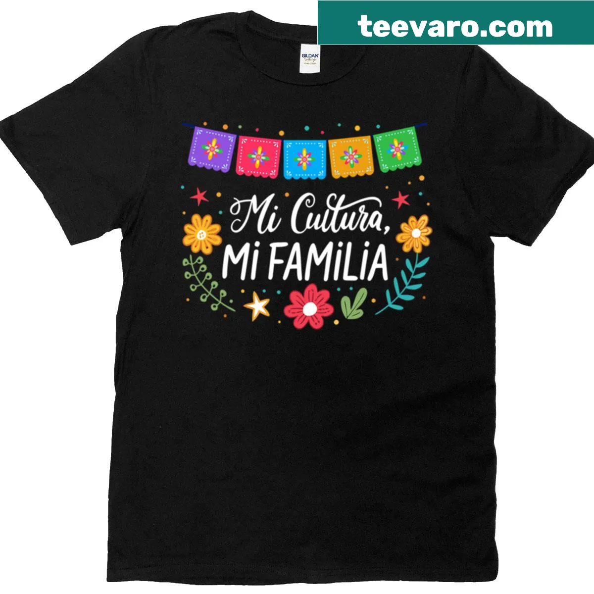 Hispanic Heritage Month t-shirt featuring 'Mi Cultura Mi Familia' in bold typography — on a men's t-shirt