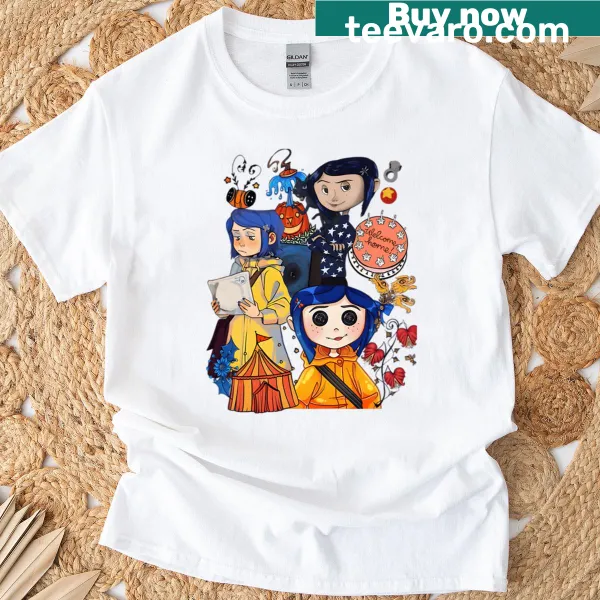 Whimsical cartoon horror-themed t-shirt with a humorous design.