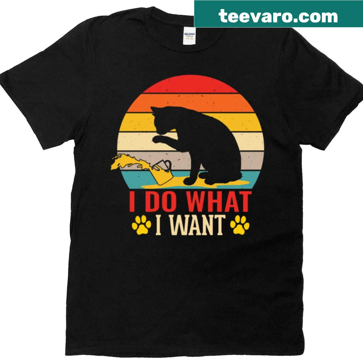 Funny vintage cat design with bold text on a t-shirt — on a men's t-shirt