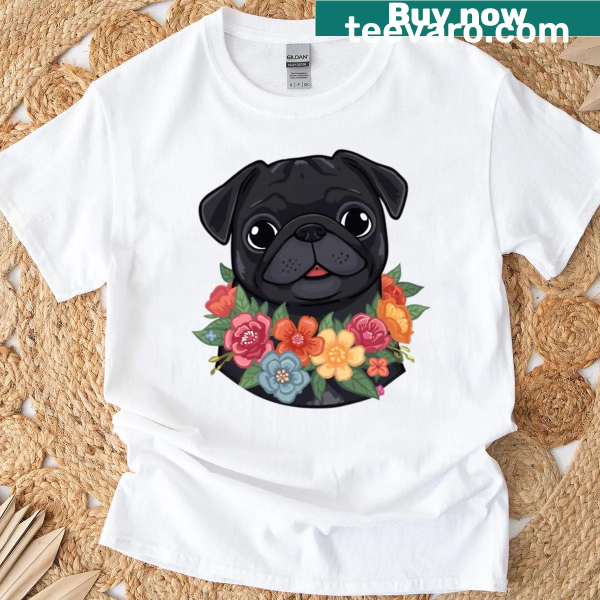 Heartwarming t-shirt expressing love for pugs — on a men's t-shirt