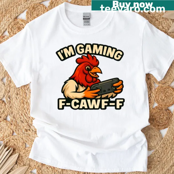 Funny rooster design on a gamer T-shirt, celebrating gaming culture