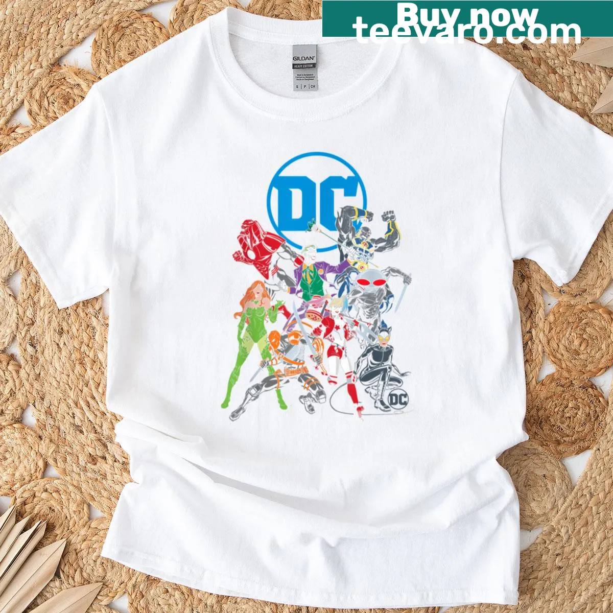 Edgy comic villain logo graphic on a T-shirt — on a men's t-shirt