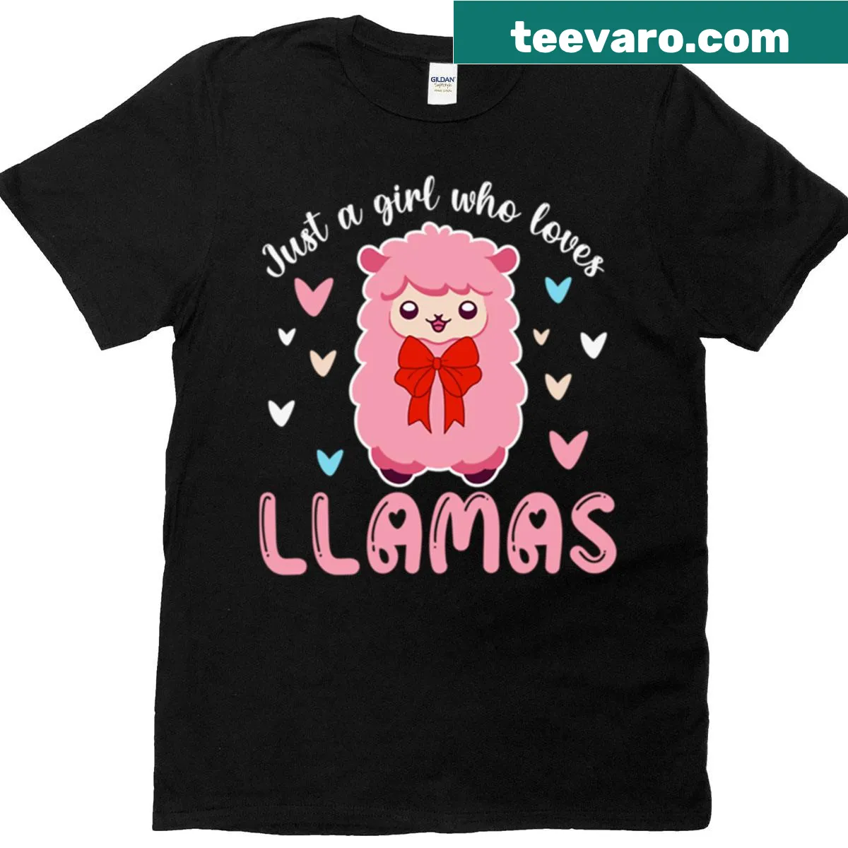Funny text graphic 'Just A Girl Who Loves Llamas' on a T-shirt — on a men's t-shirt