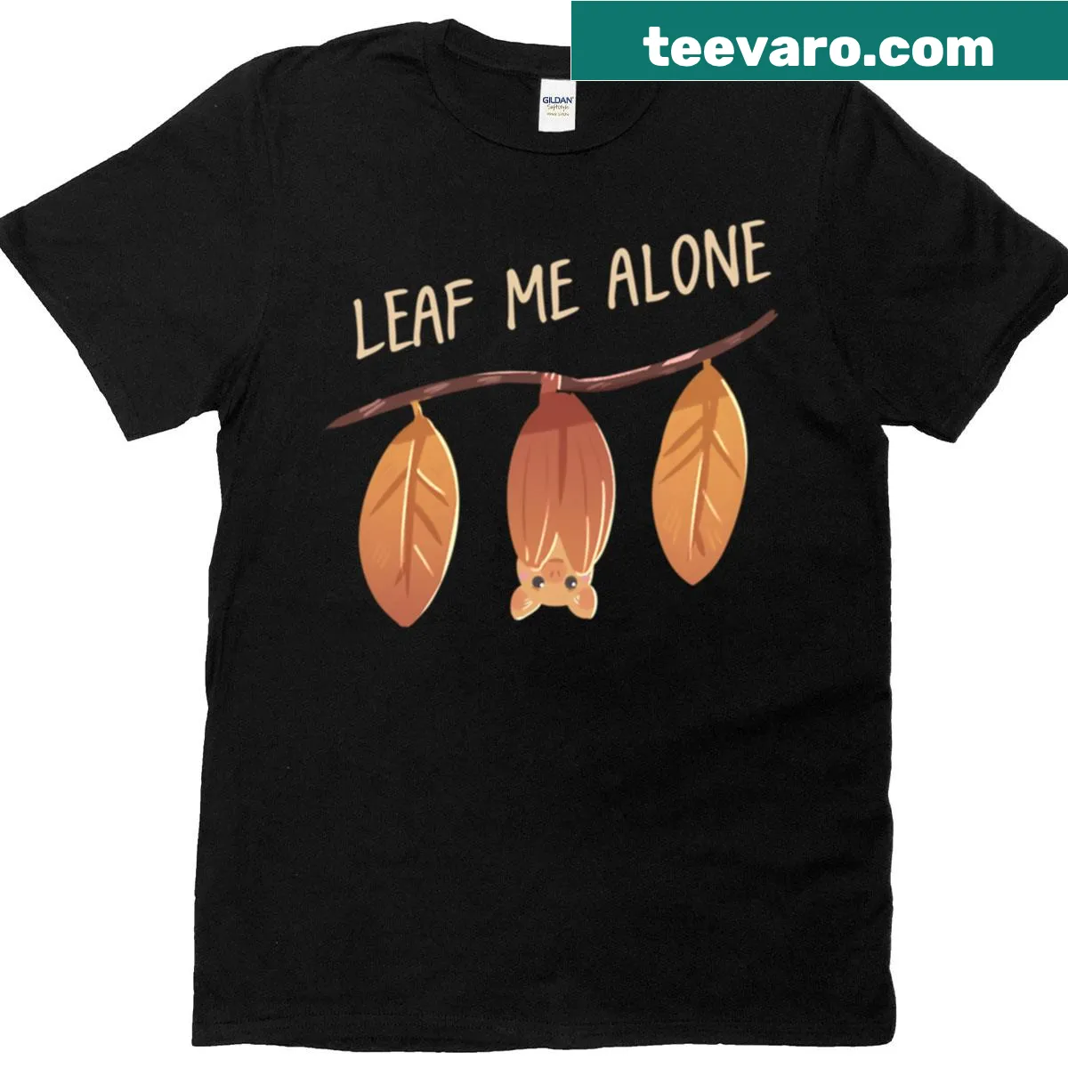 Cute t-shirt with an illustration of an Eastern Red Bat and playful text. — on a men's t-shirt