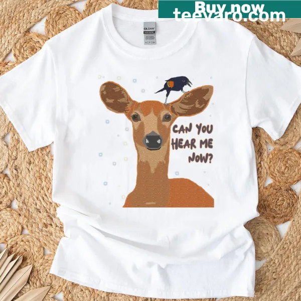 Illustration of a deer with the phrase 'Lend Me Your Ear' on a t-shirt