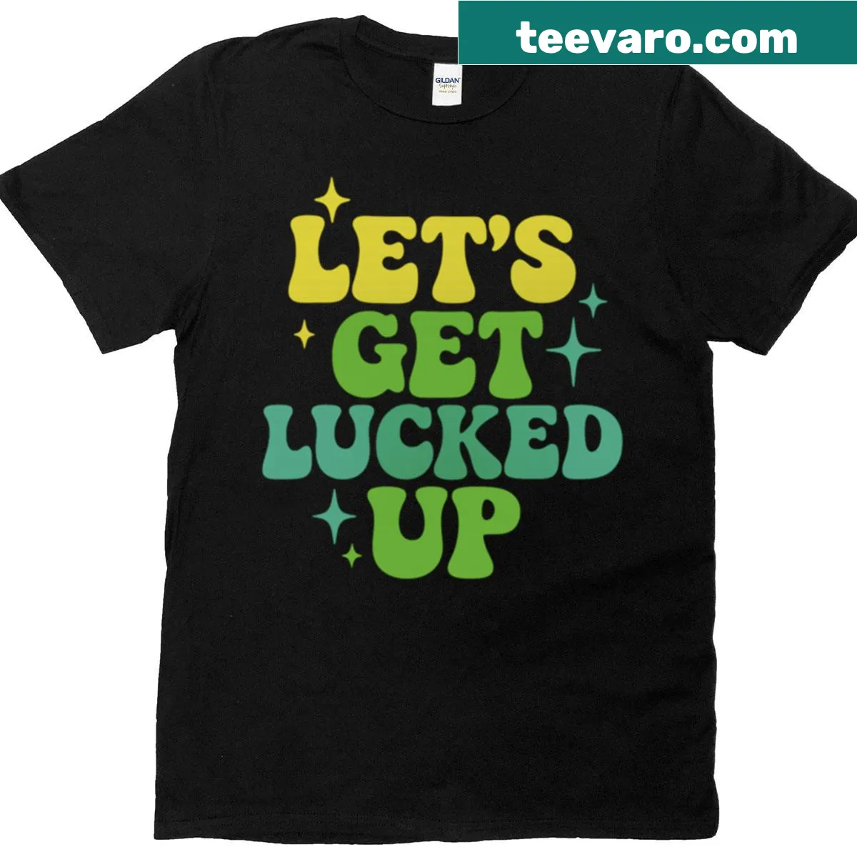 Retro T-shirt with the phrase Lets Get Lucked Up for St. Patrick's Day — on a men's t-shirt