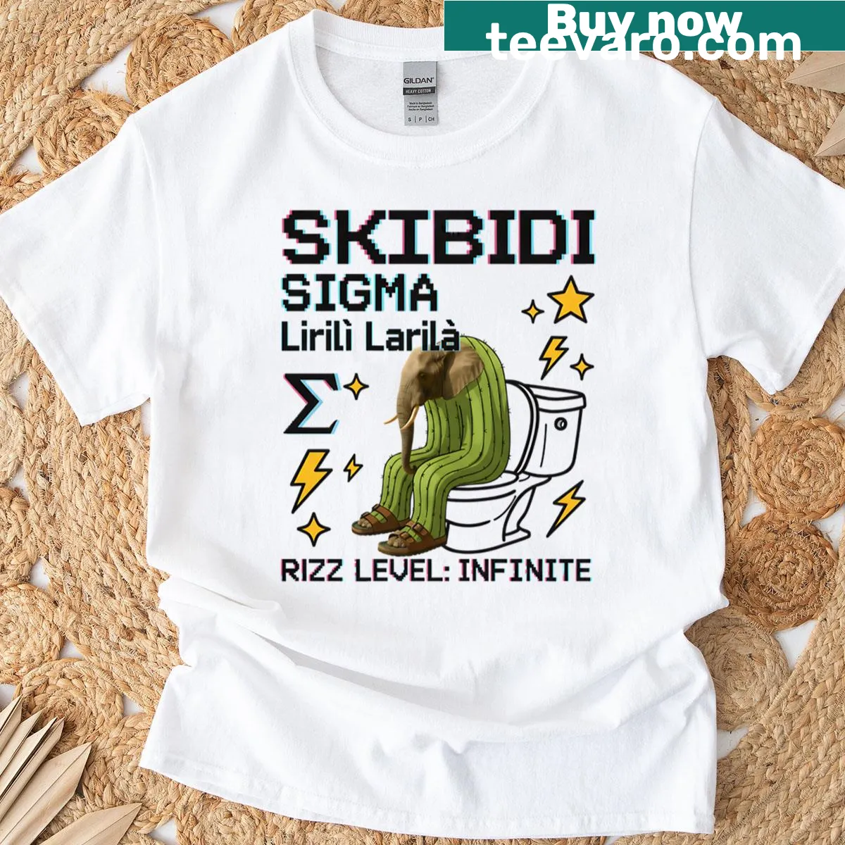 Surreal meme animal art graphic t-shirt with whimsical design — on a men's t-shirt