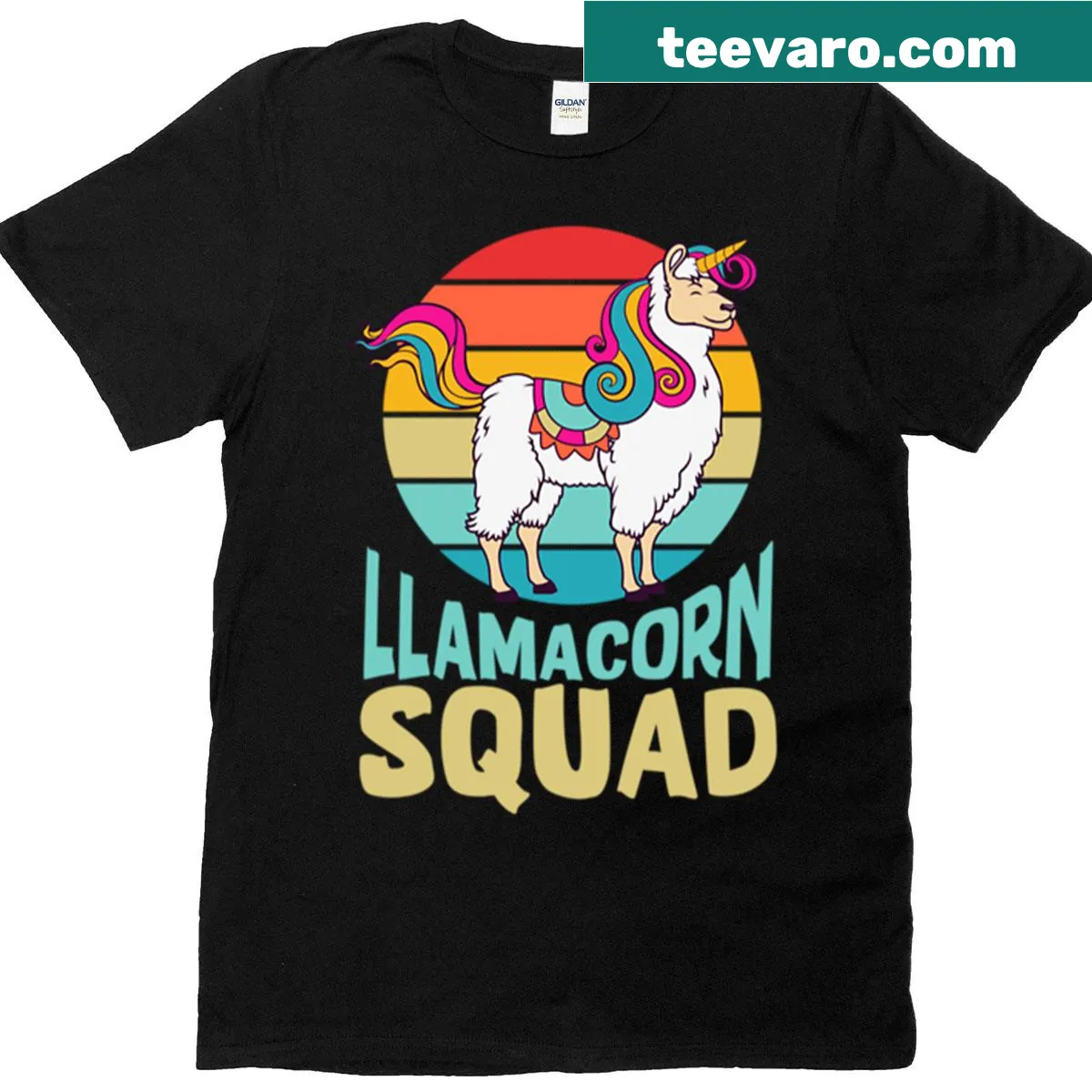 Cute Llamacorn illustration on a t-shirt for llama lovers — on a men's t-shirt