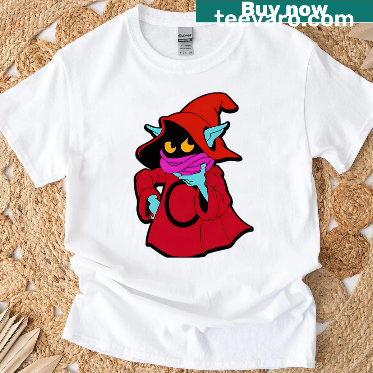Vintage-style 80s movies fan t-shirt with cartoon designs — on a men's t-shirt