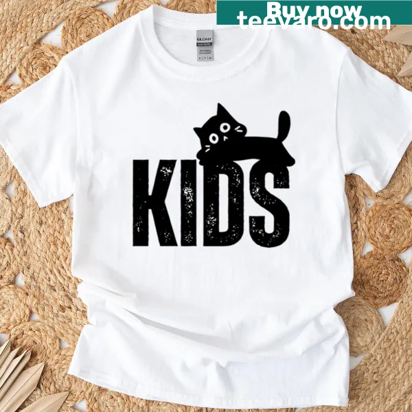 Funny T-shirt for cat lovers declaring 'My Kids Are Cats.'