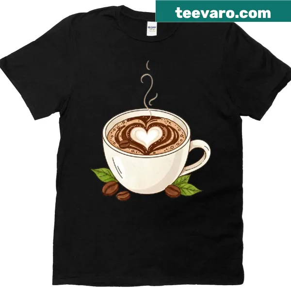 T-shirt celebrating coffee beans with a hand-lettered design