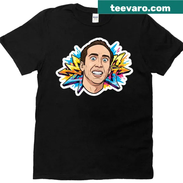 Oversized t-shirt featuring Nicolas Cage’s face with "The Legend" text